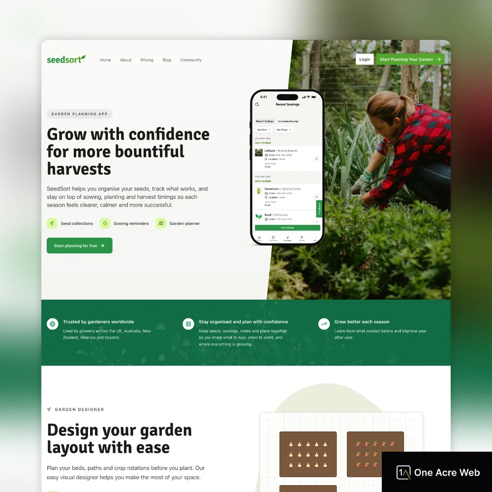 SeedSort homepage example